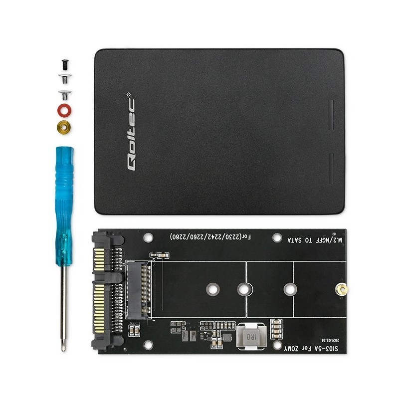 Adapter na dysk M.2 SSD | SATA NGFF do SATA III | 2TB | Super speed 6Gb/s | Czarny Adapter na dysk M.2 SSD | SATA NGFF do SATA III | 2TB | Super speed 6Gb/s | Czarny