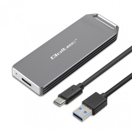 Mini obudowa na dysk M.2 SSD | NVMe | PCIe | USB3.1 | Super speed10Gb/s | 2TB | Srebrna Mini obudowa na dysk M.2 SSD | NVMe | PCIe | USB3.1 | Super speed10Gb/s | 2TB | Srebrna