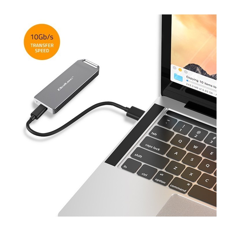 Mini obudowa na dysk M.2 SSD | NVMe | PCIe | USB3.1 | Super speed10Gb/s | 2TB | Srebrna Mini obudowa na dysk M.2 SSD | NVMe | PCIe | USB3.1 | Super speed10Gb/s | 2TB | Srebrna