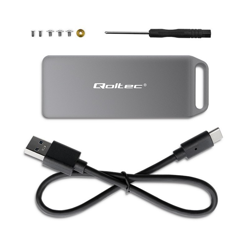 Mini obudowa na dysk M.2 SSD | NVMe | PCIe | USB3.1 | Super speed10Gb/s | 2TB | Srebrna Mini obudowa na dysk M.2 SSD | NVMe | PCIe | USB3.1 | Super speed10Gb/s | 2TB | Srebrna