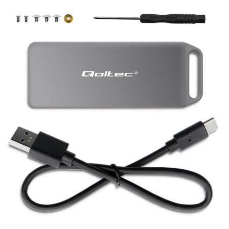 Mini obudowa na dysk M.2 SSD | NVMe | PCIe | USB3.1 | Super speed10Gb/s | 2TB | Srebrna Mini obudowa na dysk M.2 SSD | NVMe | PCIe | USB3.1 | Super speed10Gb/s | 2TB | Srebrna
