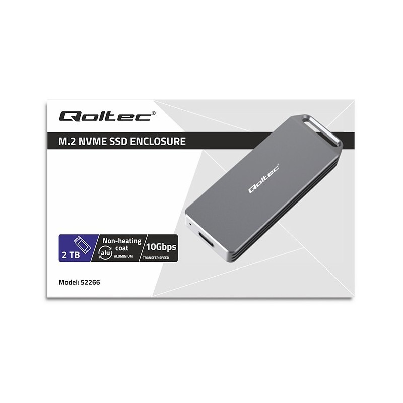 Mini obudowa na dysk M.2 SSD | NVMe | PCIe | USB3.1 | Super speed10Gb/s | 2TB | Srebrna Mini obudowa na dysk M.2 SSD | NVMe | PCIe | USB3.1 | Super speed10Gb/s | 2TB | Srebrna