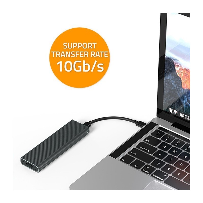 Obudowa na dysk M.2 SSD | NVMe | PCIe | USB3.1 | 10Gb/s | 4TB | Grafit Obudowa na dysk M.2 SSD | NVMe | PCIe | USB3.1 | 10Gb/s | 4TB | Grafit