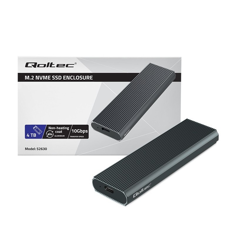 Obudowa na dysk M.2 SSD | NVMe | PCIe | USB3.1 | 10Gb/s | 4TB | Grafit Obudowa na dysk M.2 SSD | NVMe | PCIe | USB3.1 | 10Gb/s | 4TB | Grafit