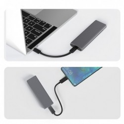 Obudowa na dysk M.2 SSD | NVMe | PCIe | USB3.1 | 10Gb/s | 4TB | Grafit Obudowa na dysk M.2 SSD | NVMe | PCIe | USB3.1 | 10Gb/s | 4TB | Grafit