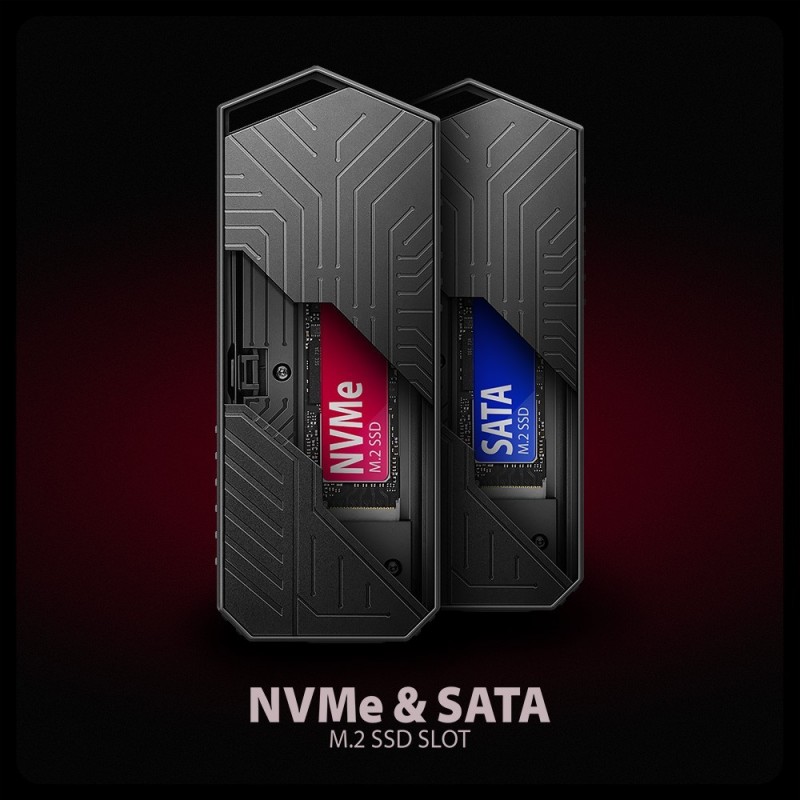EEM2-GAM Obudowa zewnętrzna aluminiowa USB-C 3.2 Gen 2 M.2 NVMe/SATA SSD Gaming EEM2-GAM Obudowa zewnętrzna aluminiowa USB-C 3.2 Gen 2 M.2 NVMe/SATA SSD Gaming