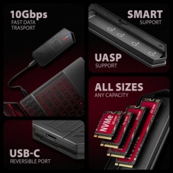 EEM2-GAM Obudowa zewnętrzna aluminiowa USB-C 3.2 Gen 2 M.2 NVMe/SATA SSD Gaming EEM2-GAM Obudowa zewnętrzna aluminiowa USB-C 3.2 Gen 2 M.2 NVMe/SATA SSD Gaming