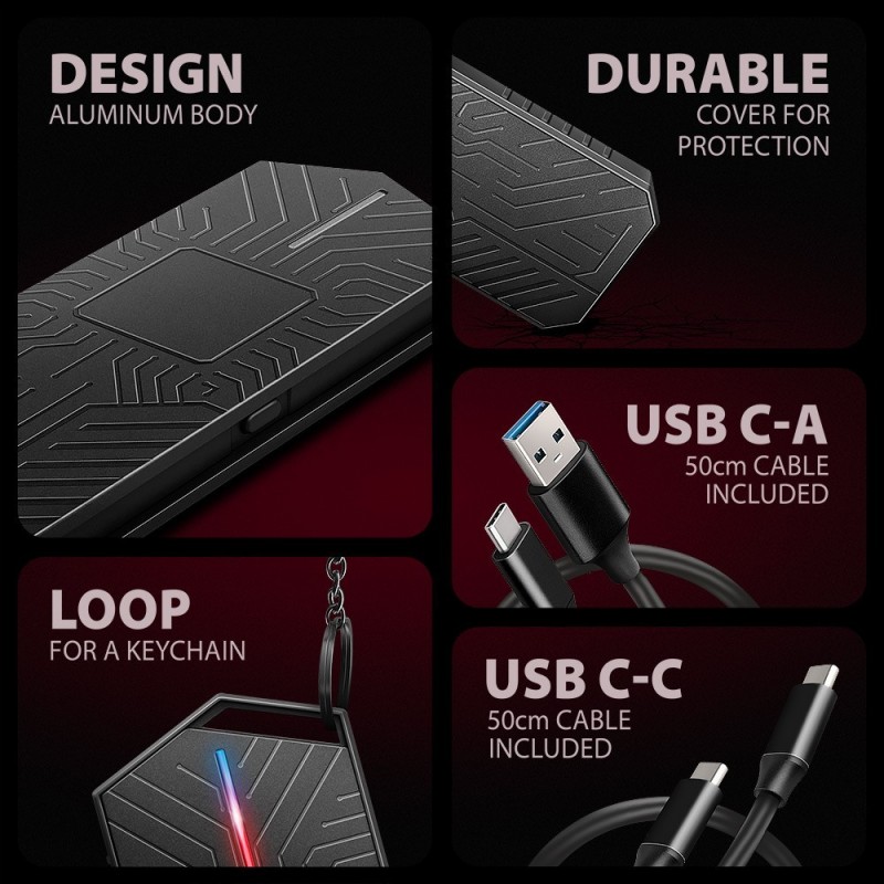 EEM2-GAM Obudowa zewnętrzna aluminiowa USB-C 3.2 Gen 2 M.2 NVMe/SATA SSD Gaming EEM2-GAM Obudowa zewnętrzna aluminiowa USB-C 3.2 Gen 2 M.2 NVMe/SATA SSD Gaming
