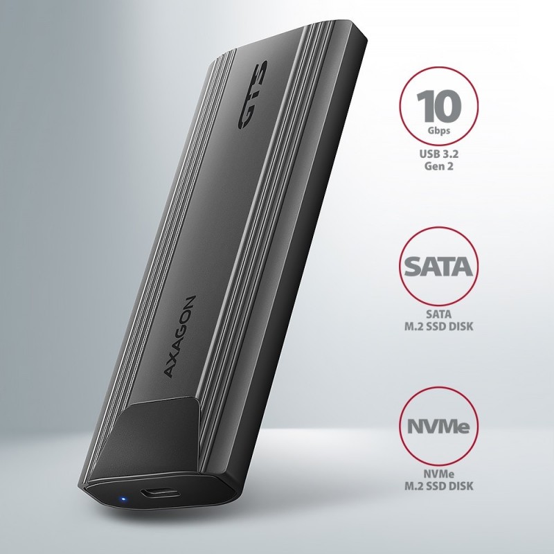 EEM2-GTS2 Obudowa zewnętrzna aluminiowa bezśrubowa USB-C 3.2 Gen 2 M.2 NVMe & SATA SSD + USB-A - USB-C redukcja EEM2-GTS2 Obudowa zewnętrzna aluminiowa bezśrubowa USB-C 3.2 Gen 2 M.2 NVMe & SATA SSD + USB-A - USB-C redukcja