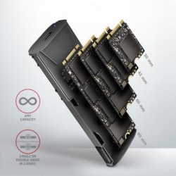 EEM2-GTS2 Obudowa zewnętrzna aluminiowa bezśrubowa USB-C 3.2 Gen 2 M.2 NVMe & SATA SSD + USB-A - USB-C redukcja EEM2-GTS2 Obudowa zewnętrzna aluminiowa bezśrubowa USB-C 3.2 Gen 2 M.2 NVMe & SATA SSD + USB-A - USB-C redukcja
