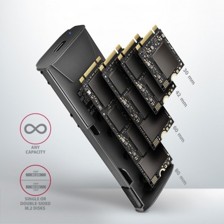 EEM2-GTS2 Obudowa zewnętrzna aluminiowa bezśrubowa USB-C 3.2 Gen 2 M.2 NVMe & SATA SSD + USB-A - USB-C redukcja EEM2-GTS2 Obudowa zewnętrzna aluminiowa bezśrubowa USB-C 3.2 Gen 2 M.2 NVMe & SATA SSD + USB-A - USB-C redukcja