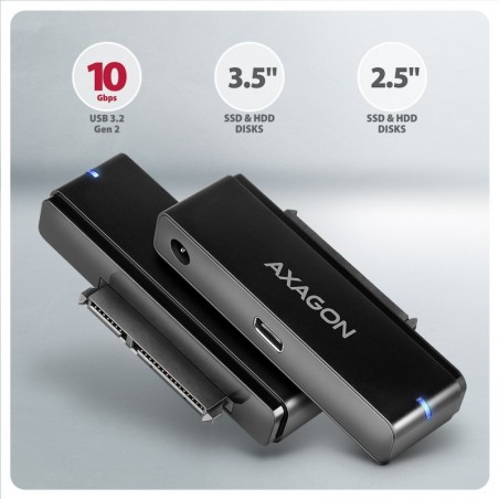 ADSA-FPX Adapter USB-C 10Gbps SATA 6G 2.5"/3.5" SSD/HDD FASTPORT X, w tym zasilacz, 60cm USB-C/USB-A kabel ADSA-FPX Adapter USB-C 10Gbps SATA 6G 2.5"/3.5" SSD/HDD FASTPORT X, w tym zasilacz, 60cm USB-C/USB-A kabel