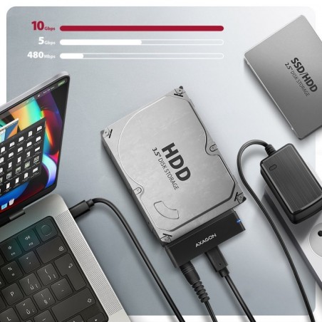ADSA-FPX Adapter USB-C 10Gbps SATA 6G 2.5"/3.5" SSD/HDD FASTPORT X, w tym zasilacz, 60cm USB-C/USB-A kabel ADSA-FPX Adapter USB-C 10Gbps SATA 6G 2.5"/3.5" SSD/HDD FASTPORT X, w tym zasilacz, 60cm USB-C/USB-A kabel