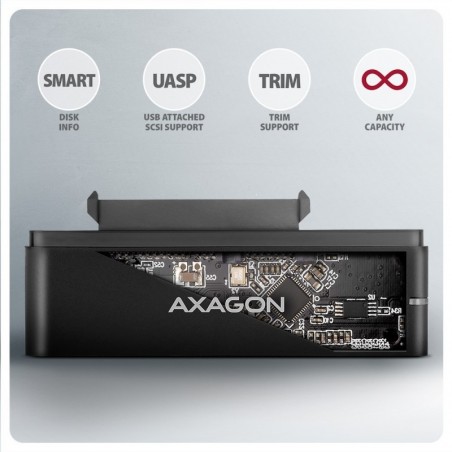 ADSA-FPX Adapter USB-C 10Gbps SATA 6G 2.5"/3.5" SSD/HDD FASTPORT X, w tym zasilacz, 60cm USB-C/USB-A kabel ADSA-FPX Adapter USB-C 10Gbps SATA 6G 2.5"/3.5" SSD/HDD FASTPORT X, w tym zasilacz, 60cm USB-C/USB-A kabel