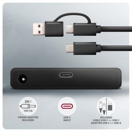 ADSA-FPX Adapter USB-C 10Gbps SATA 6G 2.5"/3.5" SSD/HDD FASTPORT X, w tym zasilacz, 60cm USB-C/USB-A kabel ADSA-FPX Adapter USB-C 10Gbps SATA 6G 2.5"/3.5" SSD/HDD FASTPORT X, w tym zasilacz, 60cm USB-C/USB-A kabel