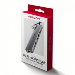 HMC-7HX2 Wieloportovy hub USB 7in1, 5Gbps, 2x USB-A, 1x USB-C, 2x HDMI 4K/60Hz, GLAN, PD 100W, 15cm USB-C kabel HMC-7HX2 Wieloportovy hub USB 7in1, 5Gbps, 2x USB-A, 1x USB-C, 2x HDMI 4K/60Hz, GLAN, PD 100W, 15cm USB-C kabel