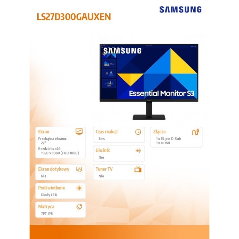 Monitor 27 cali LS27D300GAUXEN Monitor 27 cali LS27D300GAUXEN