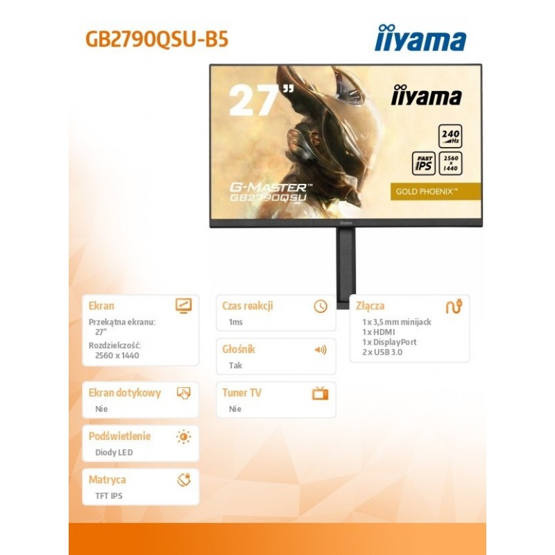 Monitor 27 cali GB2790QSU-B5 1ms,IPS,DP,HDMI,240Hz,F.Sync,QHD,HDR400  Monitor 27 cali GB2790QSU-B5 1ms,IPS,DP,HDMI,240Hz,F.Sync,QHD,HDR400