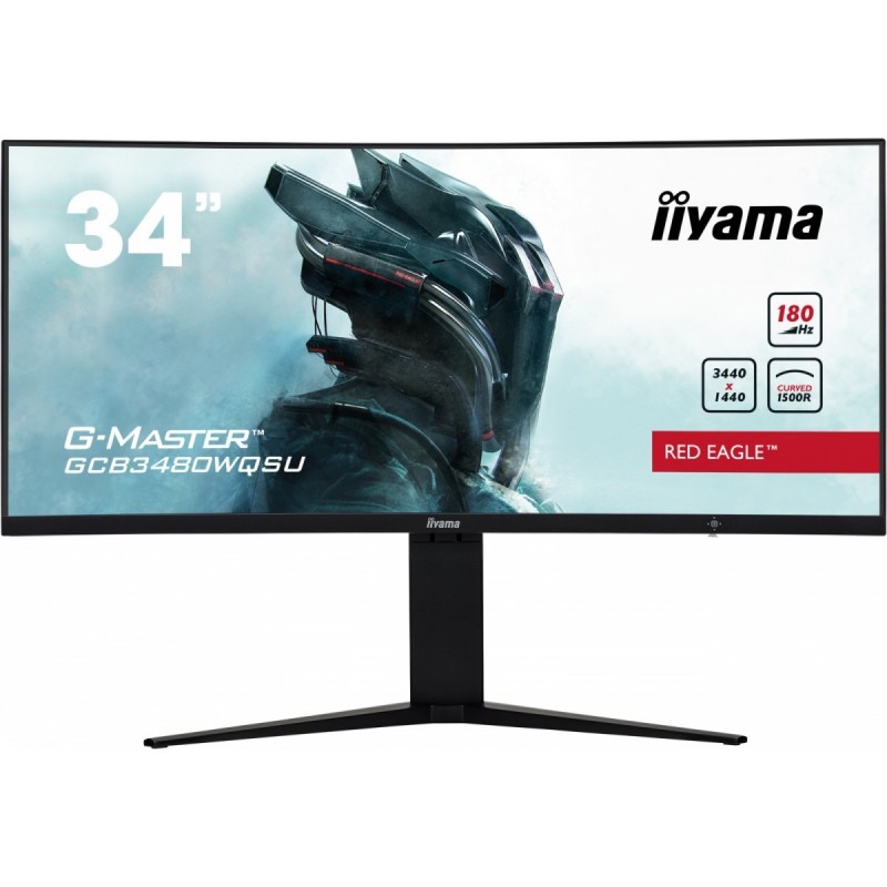 Monitor 34 cale GCB34801WQSU-B1 VA,UWQHD,180HZ,0.4ms,1500R(Curved),   2xHDMI,2xDP,2xUSB 3.2,2x3W,HDR400,HAS(110mm),VESA(100x100m