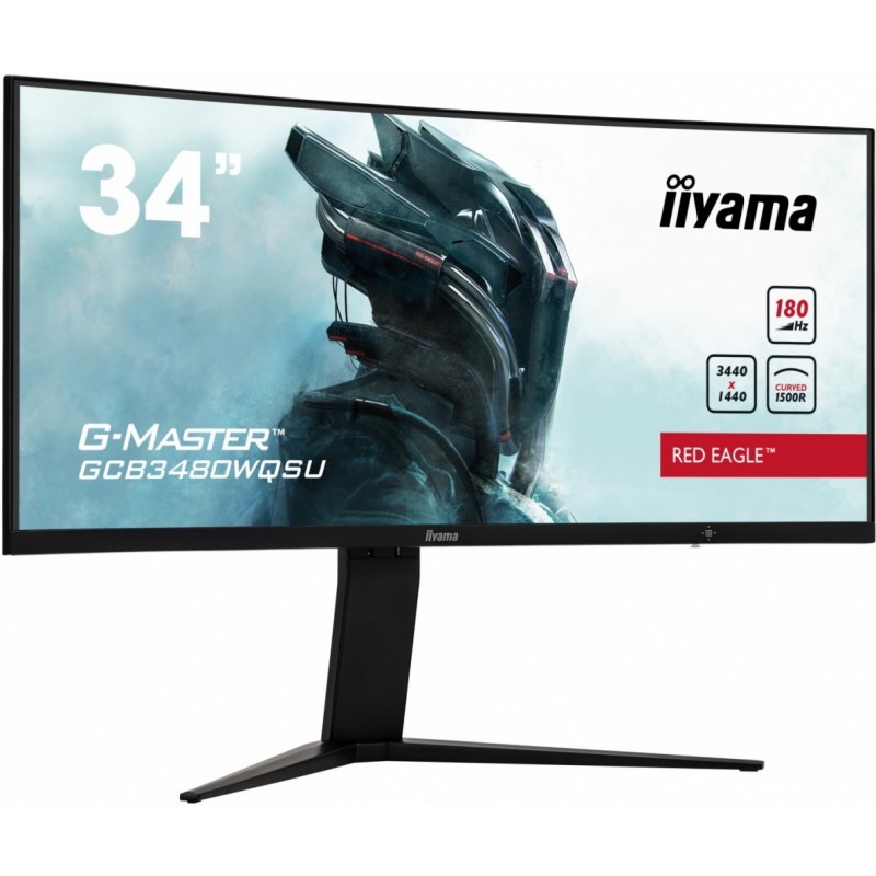Monitor 34 cale GCB34801WQSU-B1 VA,UWQHD,180HZ,0.4ms,1500R(Curved),   2xHDMI,2xDP,2xUSB 3.2,2x3W,HDR400,HAS(110mm),VESA(100x100m