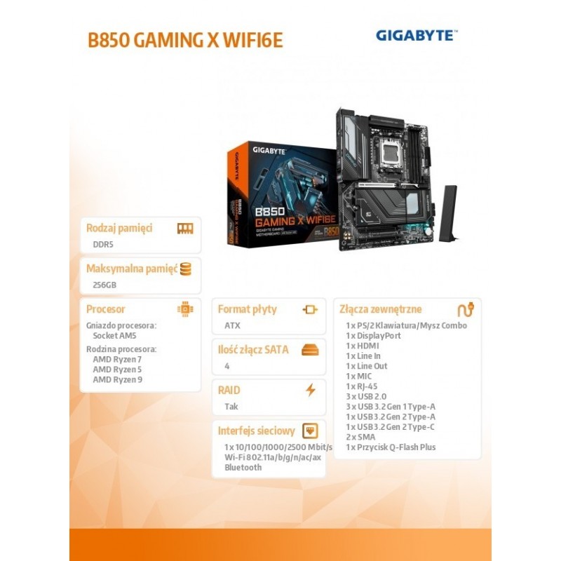 Płyta główna B850 GAMING X WIFI6E 