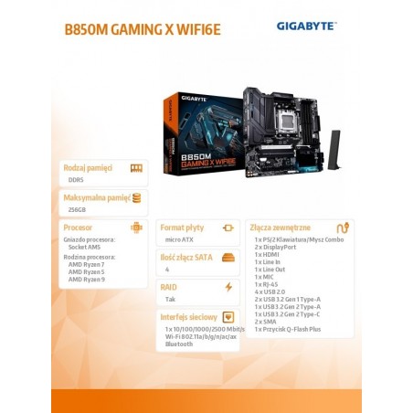 Płyra główna B850M GAMING X WIFI6E Płyra główna B850M GAMING X WIFI6E