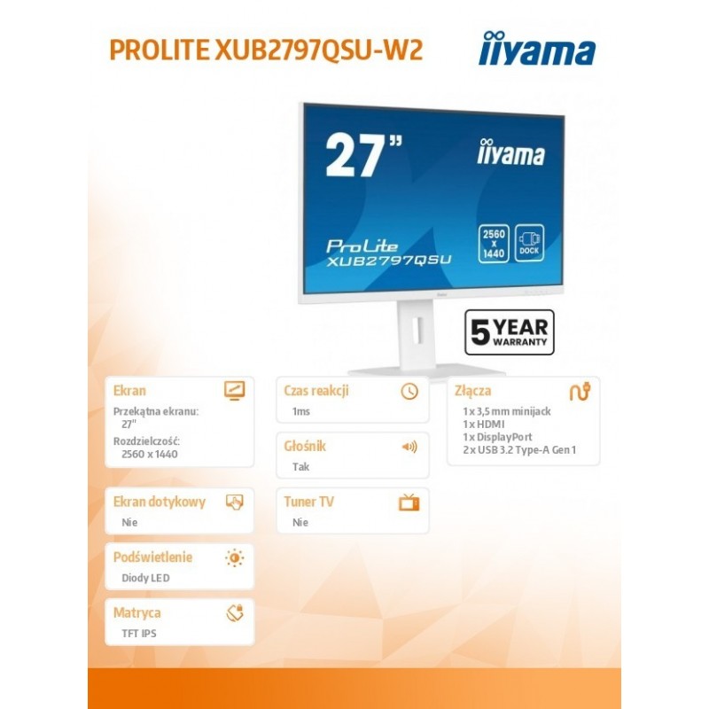 Monitor 27 cali XUB2797QSU-W2,IPS,HDMI,DP,100Hz,QHD,300cd,(5y) Monitor 27 cali XUB2797QSU-W2,IPS,HDMI,DP,100Hz,QHD,300cd,(5y)