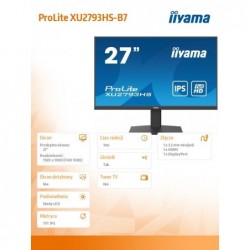 Monitor 27 cali XU2793HS-B7,IPS,HDMI,DP,ACR,2x2W,300cd Monitor 27 cali XU2793HS-B7,IPS,HDMI,DP,ACR,2x2W,300cd