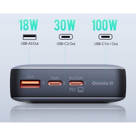 PB-Y43 Power Bank | 20000mAh | 65W | 3xUSB | PD 3.0 QC 3.0 LED PPS PB-Y43 Power Bank | 20000mAh | 65W | 3xUSB | PD 3.0 QC 3.0 LED PPS