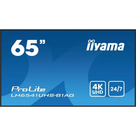 Monitor 65 cali LH6541UHS-B1AG VA,4K,24/7,LAN,USB,HDMI,500cd/m2, Haze(25%),2x10W,Pion/Poziom Monitor 65 cali LH6541UHS-B1AG VA,4K,24/7,LAN,USB,HDMI,500cd/m2, Haze(25%),2x10W,Pion/Poziom