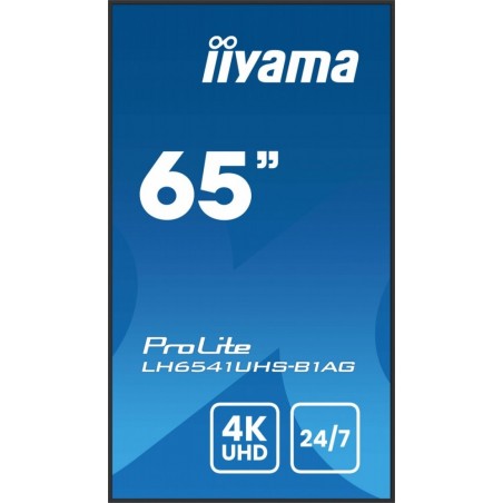 Monitor 65 cali LH6541UHS-B1AG VA,4K,24/7,LAN,USB,HDMI,500cd/m2, Haze(25%),2x10W,Pion/Poziom Monitor 65 cali LH6541UHS-B1AG VA,4K,24/7,LAN,USB,HDMI,500cd/m2, Haze(25%),2x10W,Pion/Poziom