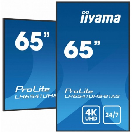 Monitor 65 cali LH6541UHS-B1AG VA,4K,24/7,LAN,USB,HDMI,500cd/m2, Haze(25%),2x10W,Pion/Poziom Monitor 65 cali LH6541UHS-B1AG VA,4K,24/7,LAN,USB,HDMI,500cd/m2, Haze(25%),2x10W,Pion/Poziom