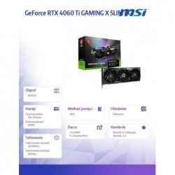 Karta graficzna RTX 4060 Ti GAMING X SLIM 8G GDDR6 128bit Karta graficzna RTX 4060 Ti GAMING X SLIM 8G GDDR6 128bit