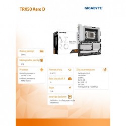 Płyta główna TRX50 AERO D sTR5 4DDR5 HDMI USB/4M.2 eATX Płyta główna TRX50 AERO D sTR5 4DDR5 HDMI USB/4M.2 eATX