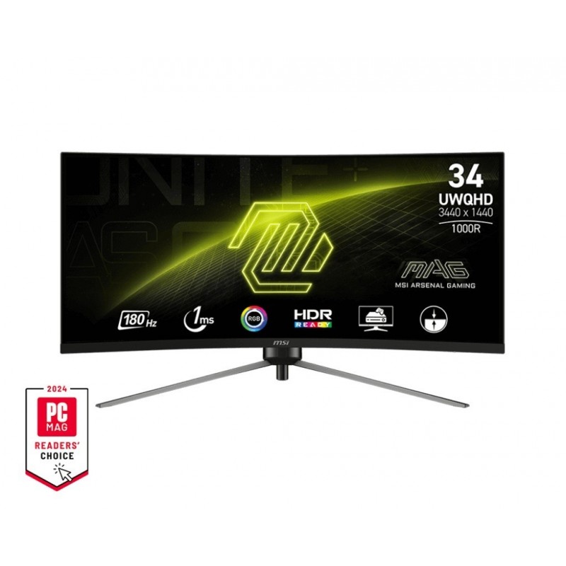 Monitor 34 cale MAG 345CQR LED/WQHD/Curved/180Hz/czarny Monitor 34 cale MAG 345CQR LED/WQHD/Curved/180Hz/czarny