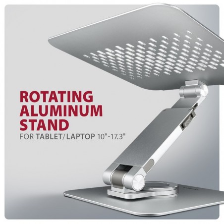 STND-LR Podstawa do laptopów aluminiowa 10-16" regulowane kąty nachylenia, obrót o 360 stopni STND-LR Podstawa do laptopów aluminiowa 10-16" regulowane kąty nachylenia, obrót o 360 stopni