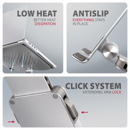 STND-LR Podstawa do laptopów aluminiowa 10-16" regulowane kąty nachylenia, obrót o 360 stopni STND-LR Podstawa do laptopów aluminiowa 10-16" regulowane kąty nachylenia, obrót o 360 stopni