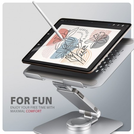 STND-LR Podstawa do laptopów aluminiowa 10-16" regulowane kąty nachylenia, obrót o 360 stopni STND-LR Podstawa do laptopów aluminiowa 10-16" regulowane kąty nachylenia, obrót o 360 stopni