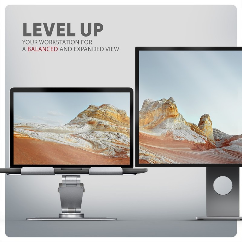 STND-LR Podstawa do laptopów aluminiowa 10-16" regulowane kąty nachylenia, obrót o 360 stopni