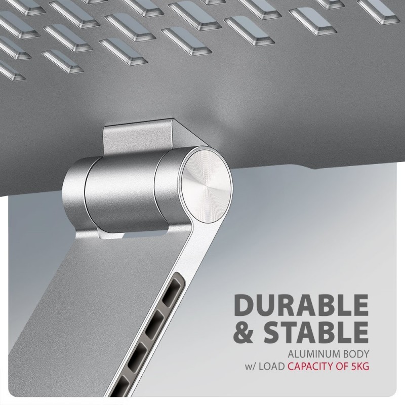STND-LR Podstawa do laptopów aluminiowa 10-16" regulowane kąty nachylenia, obrót o 360 stopni