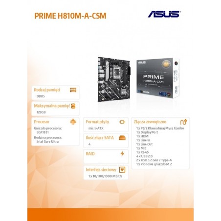 Płyta główna PRIME H810M-A-CSM Płyta główna PRIME H810M-A-CSM
