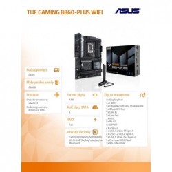 Płyta główna TUF GAMING B860-PLUS WIFI s1851 4DDR5 USBC ATX Płyta główna TUF GAMING B860-PLUS WIFI s1851 4DDR5 USBC ATX