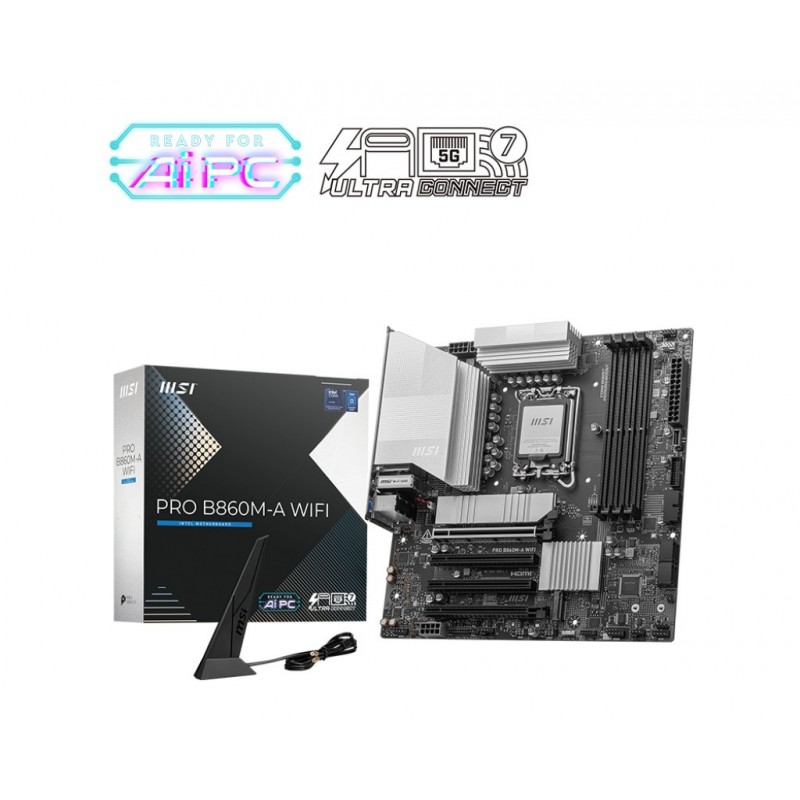 Płyta główna PRO B860M-A WIFI s1851 4DDR5 mATX Płyta główna PRO B860M-A WIFI s1851 4DDR5 mATX