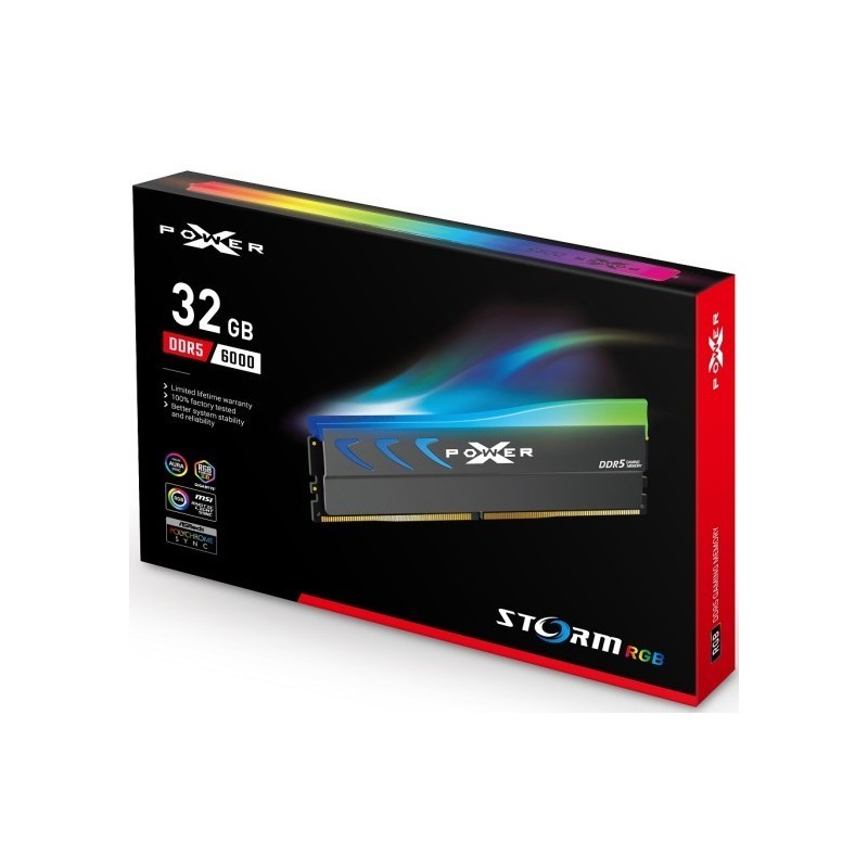 Pamięć DDR5 XPOWER Storm RGB 32GB/6000 1*32GB CL38 Grey  Pamięć DDR5 XPOWER Storm RGB 32GB/6000 1*32GB CL38 Grey