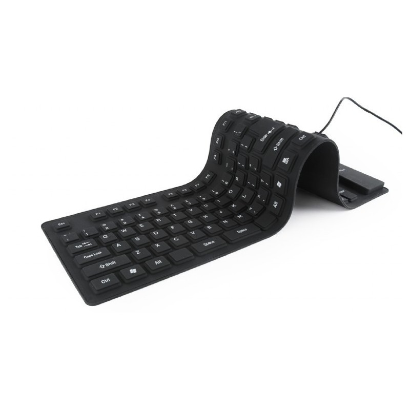 Klawiatura silikonowa wodoodporna USB z funkcją OTG czarna Klawiatura silikonowa wodoodporna USB z funkcją OTG czarna