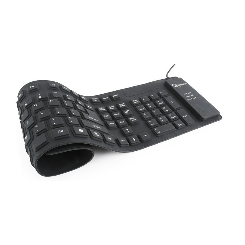 Klawiatura silikonowa wodoodporna USB z funkcją OTG czarna Klawiatura silikonowa wodoodporna USB z funkcją OTG czarna