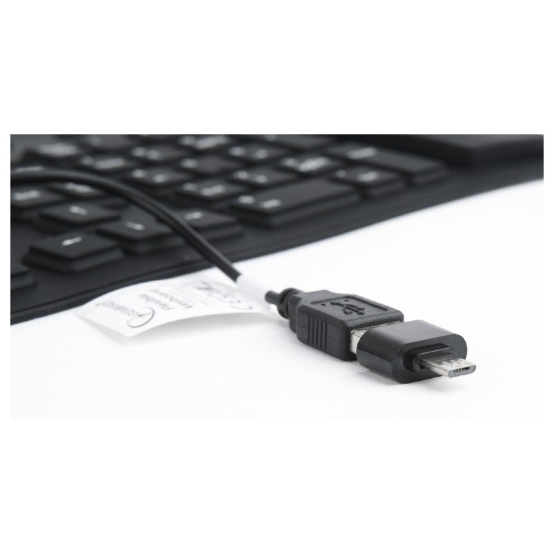 Klawiatura silikonowa wodoodporna USB z funkcją OTG czarna Klawiatura silikonowa wodoodporna USB z funkcją OTG czarna