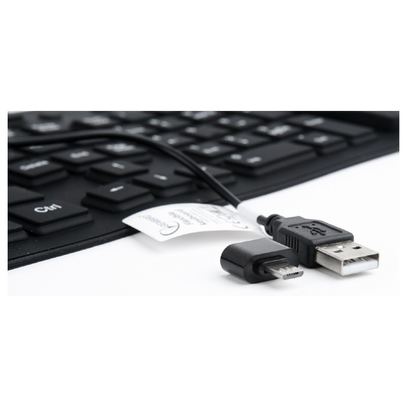 Klawiatura silikonowa wodoodporna USB z funkcją OTG czarna Klawiatura silikonowa wodoodporna USB z funkcją OTG czarna