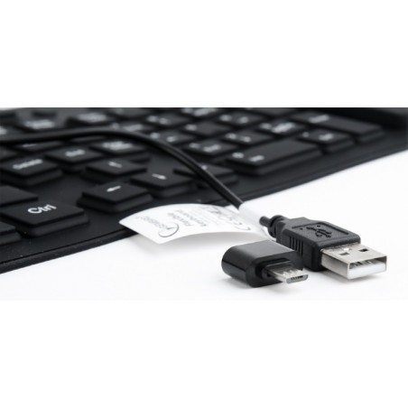 Klawiatura silikonowa wodoodporna USB z funkcją OTG czarna Klawiatura silikonowa wodoodporna USB z funkcją OTG czarna
