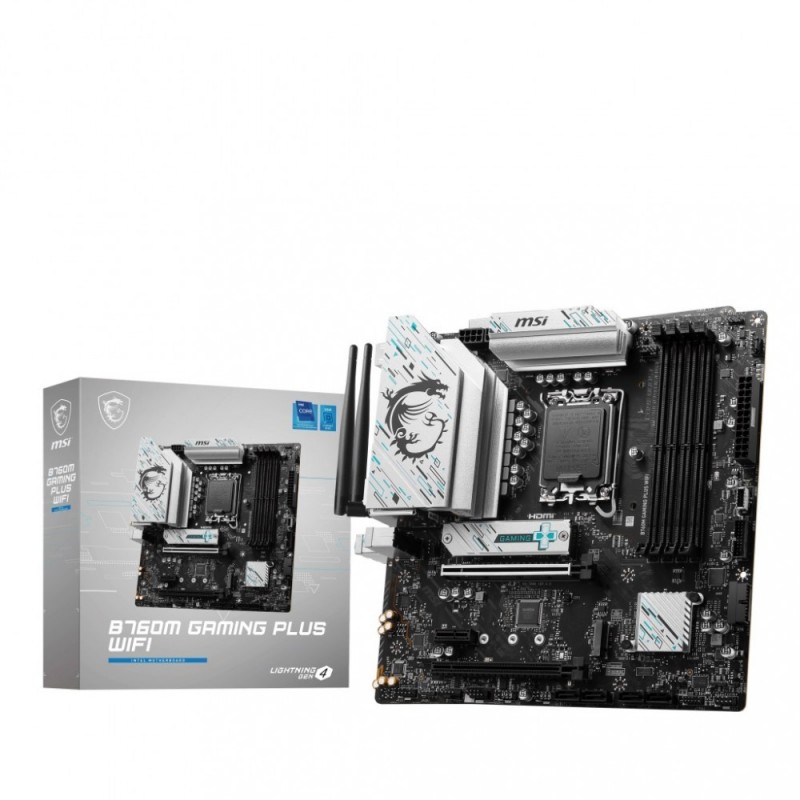 Płyta główna B760M GAMING PLUS WIFI s1700 4DDR5 DP/HDMI mATX 